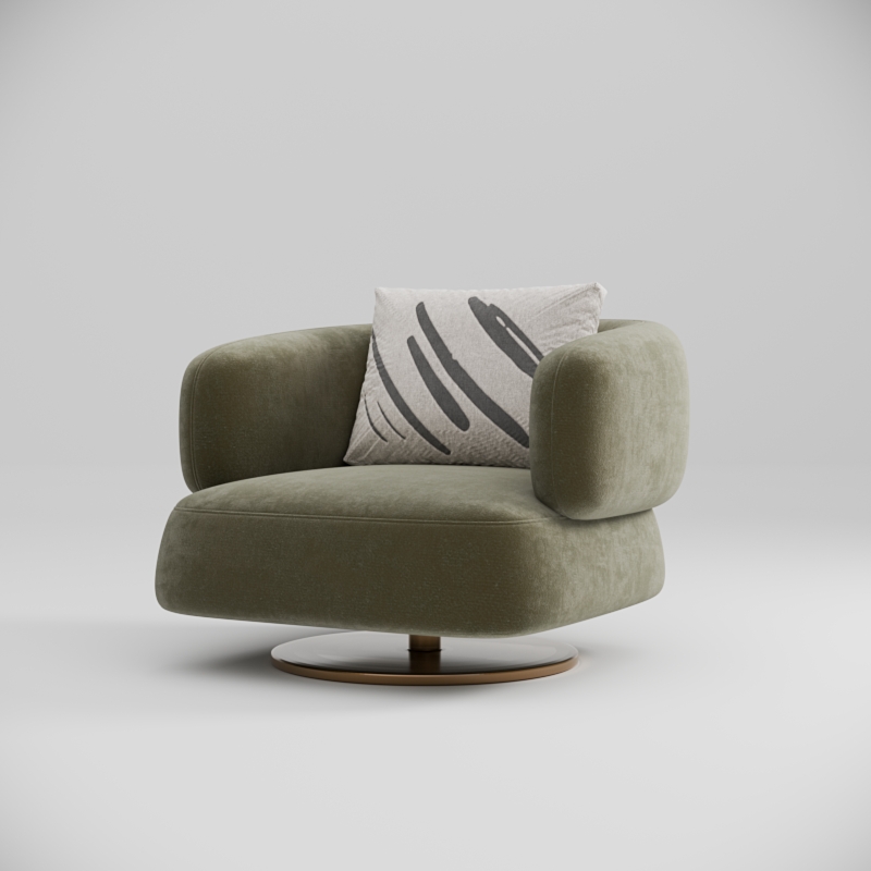 3d furniture armchair olive velvet