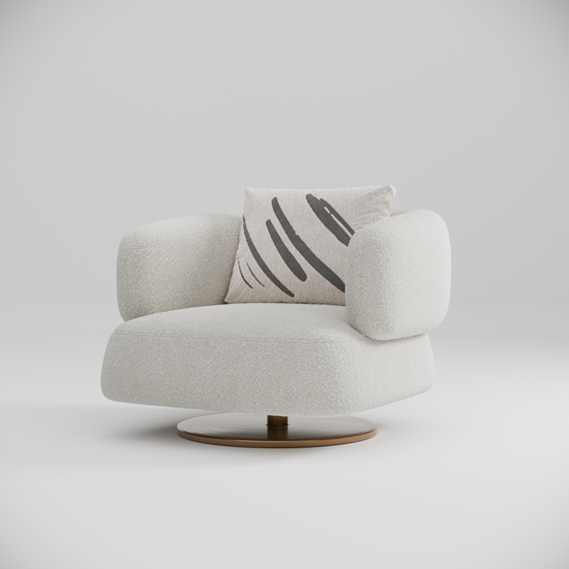 3d furniture armchair white upholstery